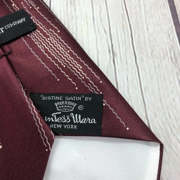 vintage quicksilver countess wara new york sistine satin neck tie preppy - Picture 5 of 5